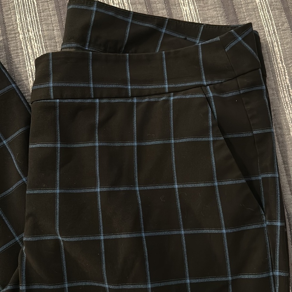 Lane Bryant Black and Blue Checkered Pants - Picture 3 of 8